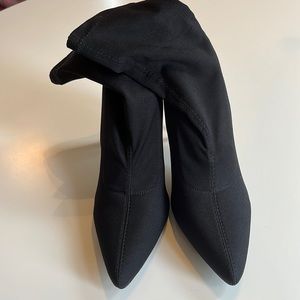 black stretch ankle boot
